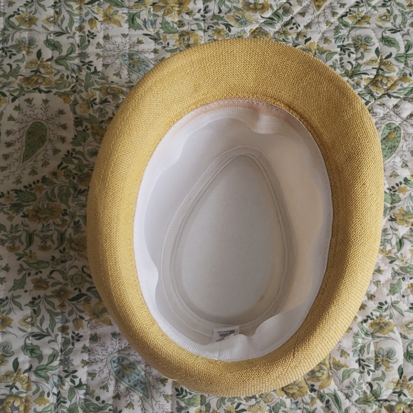 Forever21 Yellow canvas fedora hat with cr… - Picture 5 of 6